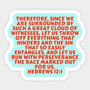 Bible Verse Hebrews 12:1 Sticker